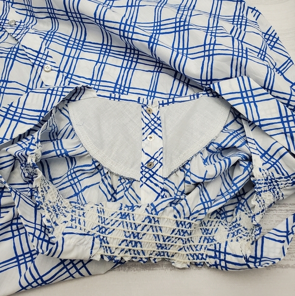 Vintage Models Coat Day Dress Blue & White Plaid Size 12  cr 60's - Picture 12 of 15